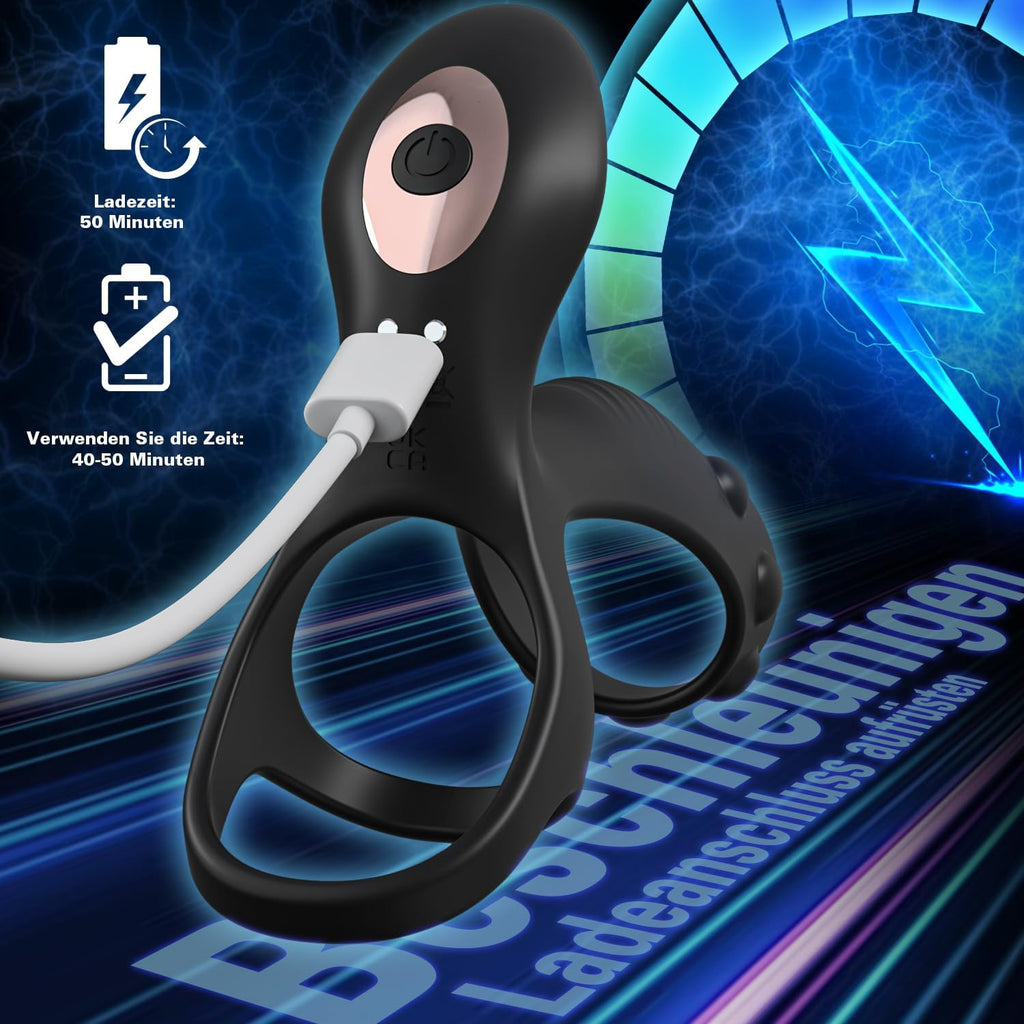 G-Punkt Penis Ring Vibrator Penishülle mit 9 Modi Vibration Klitoris Stimulator und APP Fernbedienung Masturbieren Männer Dual Penisringe Vibratorensets