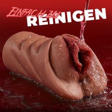 Laden Sie das Bild in den Galerie-Viewer, Realistischer Masturbator Taschenmuschi Silikon Masturbieren Sex Spielzeug mit 5D Klitoris Doppelkanal Masturbator Groß für Mann 2 in 1 Anal Erotik Sexspielzeug für die Männer solo