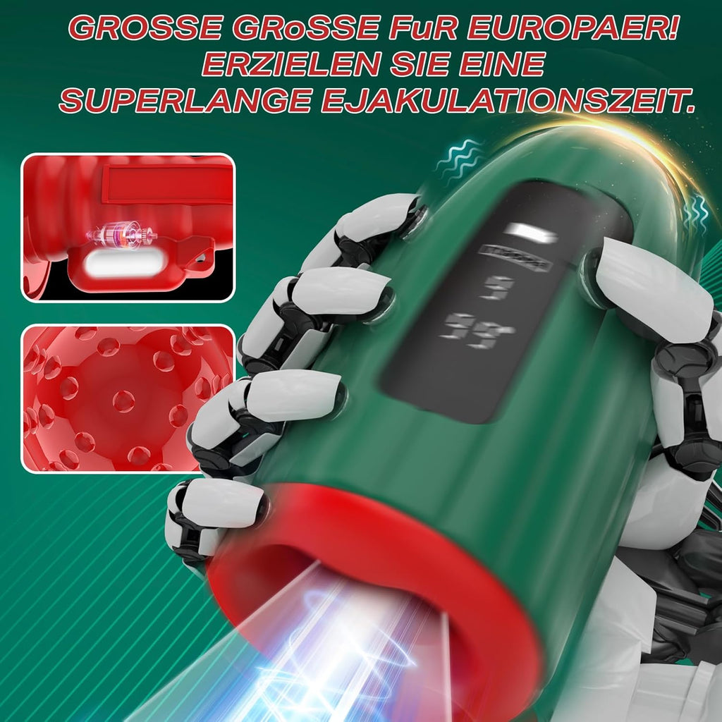 360° umwickeltes Elektrischer Masturbator Groß Penistrainer Vibrator Sex Spielzeug für Männer, HeizfunktionPenisvibrator 9 Vibrations für Training längere Ausdauer, Eichel Stimulator Sexspielzeug solo