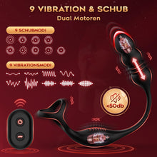 Laden Sie das Bild in den Galerie-Viewer, Anal Vibrator Prostata Stimulation Männer mit Penisring Sex Spielzeug für die Männer Anal Dildo Analplug Analvibratoren für Mann Anal Plug Vibratoren für Männer mit 9 Vibrationsmodi Sex Toys