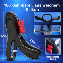 Laden Sie das Bild in den Galerie-Viewer, Penisring Vibrator mit 10 Vibrationsmodi, Premium Dehnbarer Silikon Penis Ring Sex Spielzeug für die Männer, Cockring Sexspielzeug für Paare Extrem Sex,Penisringe Sexspielzeug für Männer Solo Sex Toys