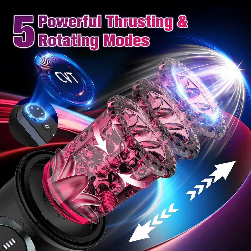 Elektrischer Masturbator Masturbieren Sex Spielzeug für Männer 5 Teleskop 5 Rotierend 5 Saugen, Vibratorensets APP Fernbedienung Vagina Pussy Sex Toys Penispumpe, Masturbatoren Taschenmuschi