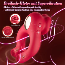 Laden Sie das Bild in den Galerie-Viewer, Penisring Sex spielzeug für Paare extrem sex, Erotik Zunge Cockring Sex Spielzeug für die Männer Extrem mit 10 Vibrationsmodi, Dual Penisringe Massagegerät Erotisches Sexspielzeug für Klitoris