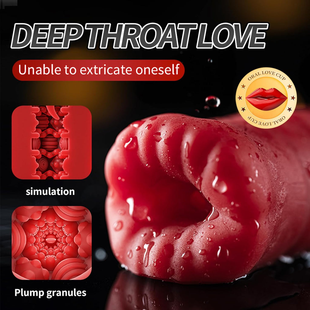 Masturbator mit 10 Vibrationsmodi Taschenmuschi Stimulator Elektrischer Masturbator Cup Sex Toys Automatische Masturbatoren 3D Realistischer Vagina Pussy Sex Spielzeug für Männer(Rot)