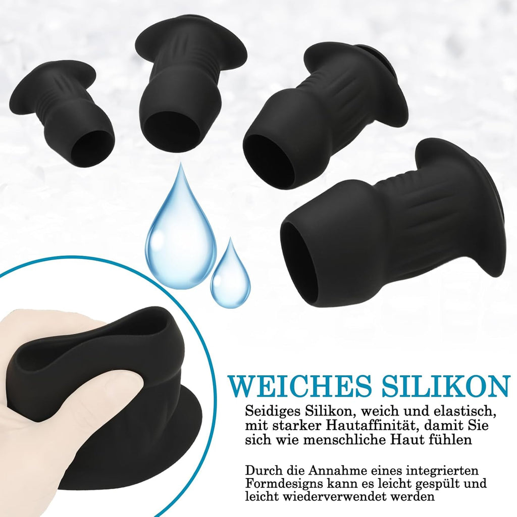 BDSMAGE Anal Tunnel Plug Set,Analplug für Paare Frauen Männer,Spekulum Plugs Sexspielzeug Analspielzeuge Analdehner erotisches Sexspielzeug für Paare extrem Sex Fisting (S+M+L+XL)