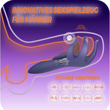 Laden Sie das Bild in den Galerie-Viewer, Penisring Vibrator Masturbieren für Männer, 10 Vibrationsmodi Sex Spielzeug für Die Männer Elektrischer Masturbator, Neu Penis Trainer Sexspielzeug für Paare Extrem Sex