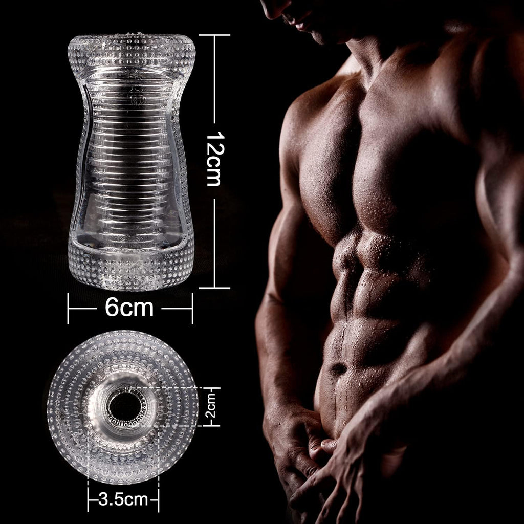 Masturbieren Mann, Manuelle Masturbator Cup Sex Spielzeug für die Männer mit 3D Realistische Vagina Oralsex, Mini Tragbar Kristall Penis Trainingsgerät Masturbation Taschenmuschi für Männer