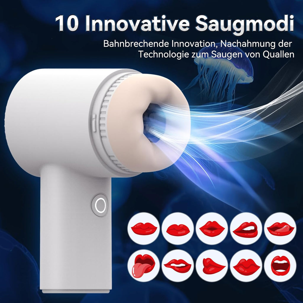 Elektrischer Masturbator Cup 10 Vibration mit 10 Saugmodi Sex Spielzeug für die Männer solo Sex Toys Masturbieren für Männer Taschenmuschi Penis Masturbatoren