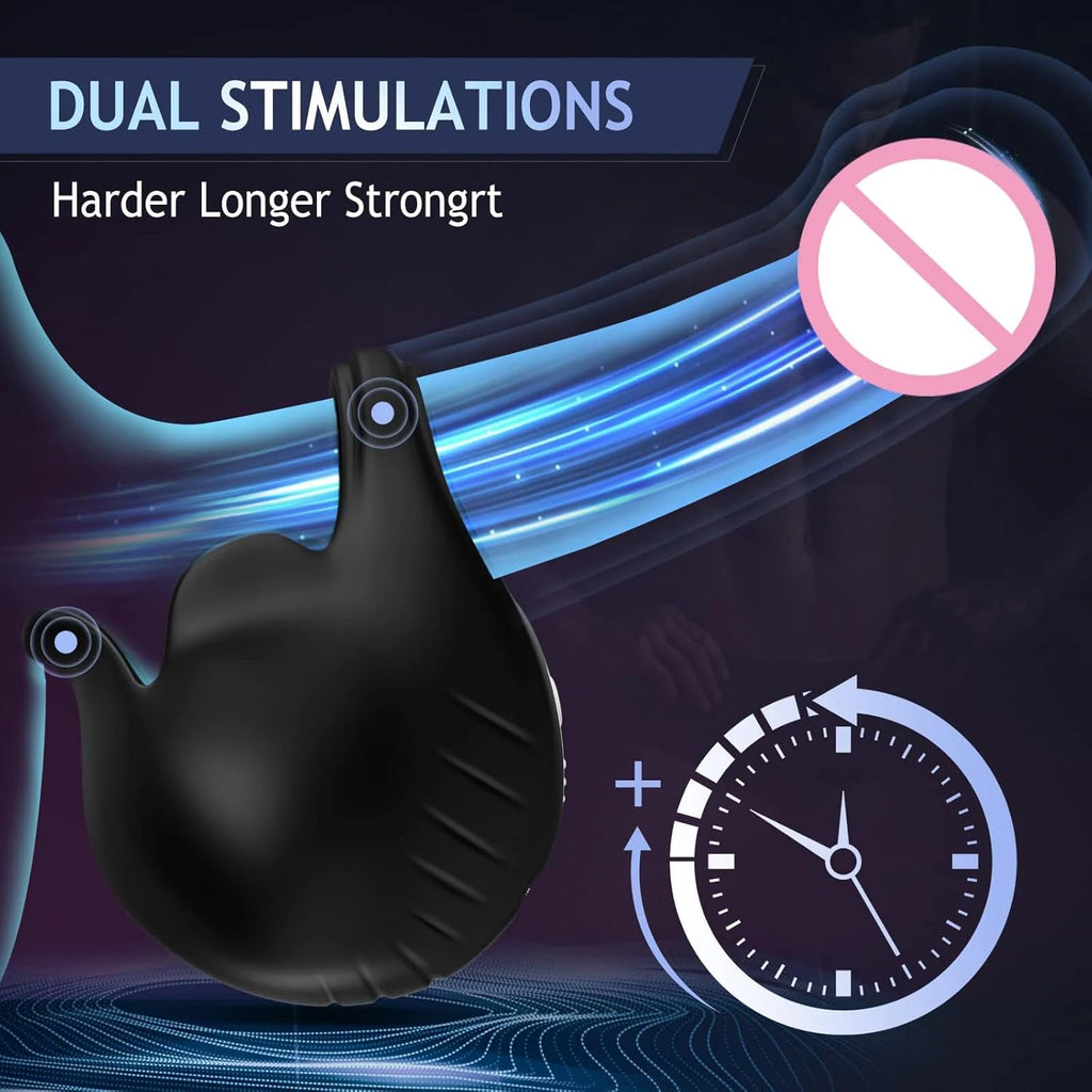 2 in 1 Vibrierender Penisring mit 9 Vibrationsmodi und Fernbedienung Cockring Vibrator Sexspielzeug für Männer SM Herren Penisringe Vibratoren Massagegerät Langwährende Erektion Hodenvibrator