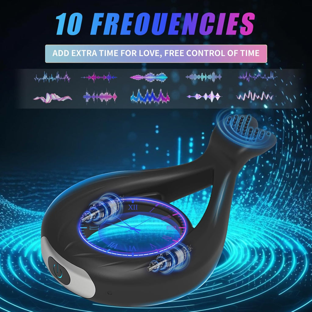 Vibrierender Penisring, Sexspielzeug für Männer und Paare, flexibler Penisring-Vibrator aus Silikon mit 9 leistungsstarken Einstellungen zur Stimulation von Klitoris und Hoden