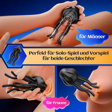 Laden Sie das Bild in den Galerie-Viewer, Masturbator Sexspielzeug für Paare Extrem Sex Toy mit 10 Vibrations Qualle Tentakel Penismassage Nippel &amp; Klitoris Stimulator, Vibratorensets Penis Vibrator - Erotik Sextoysets für Ihn und Frauen