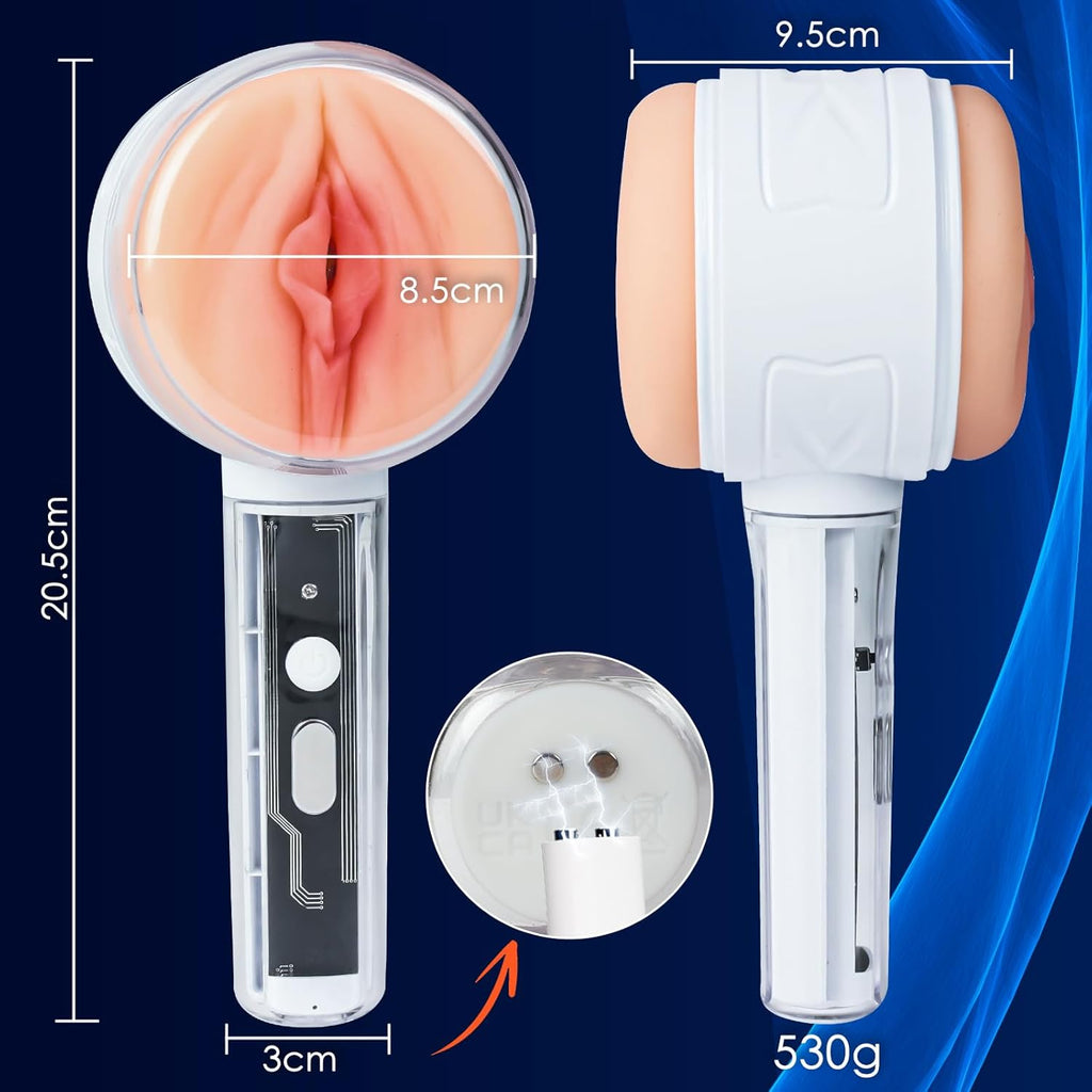 Elektrischer Masturbator Cup mit 3 Modi 7 Frequenz,Masturbieren für Männer Sex Toys Masturbieren für Männer Taschenmuschi Penis Masturbatoren mit 3D Realistischer Vagina Anal,Spielzeug für die Männer