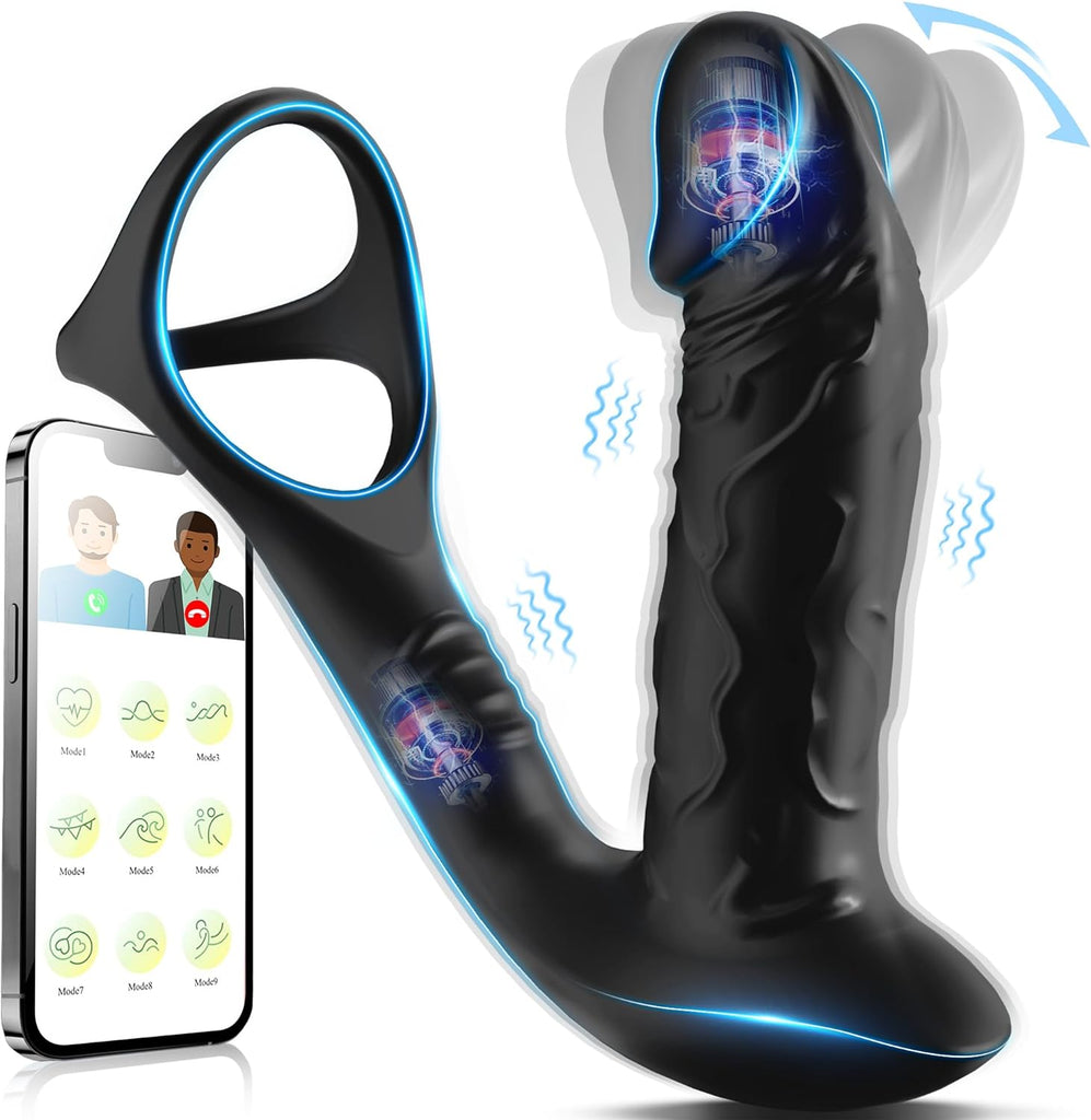 Prostata Stimulation Männer mit 9 Vibrationsmodi und Wiggle-Modus, Analvibratoren für Mann Anal Dildo Vibrator, Prostata Vibrator Analplug für Männer