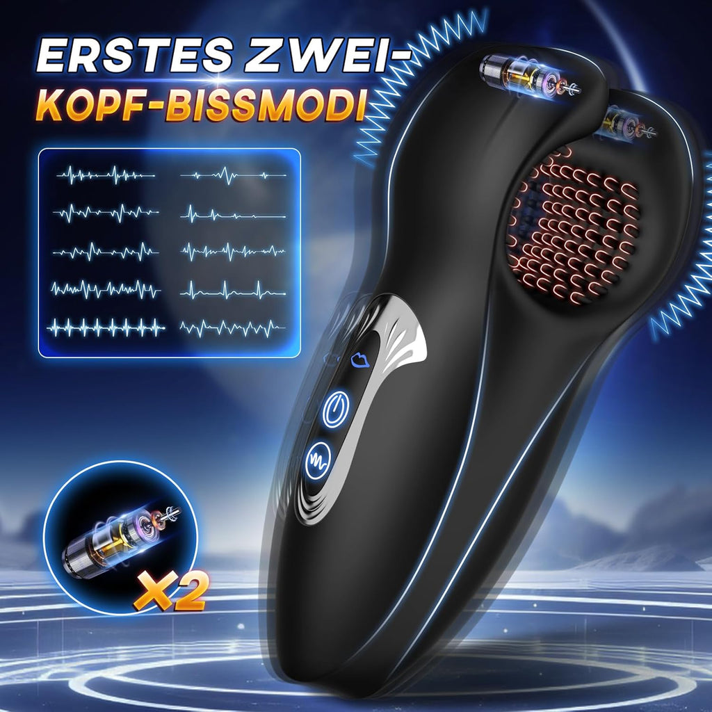 Masturbieren für Männer Masturbator Penis Trainer mit 10 Beißfunktion Sex Spielzeug für die Männer Handheld Penis Vibrator Masturbatoren mit 3D-Weichpartikel 10 Vibrationsmodi Männer Mastorbator