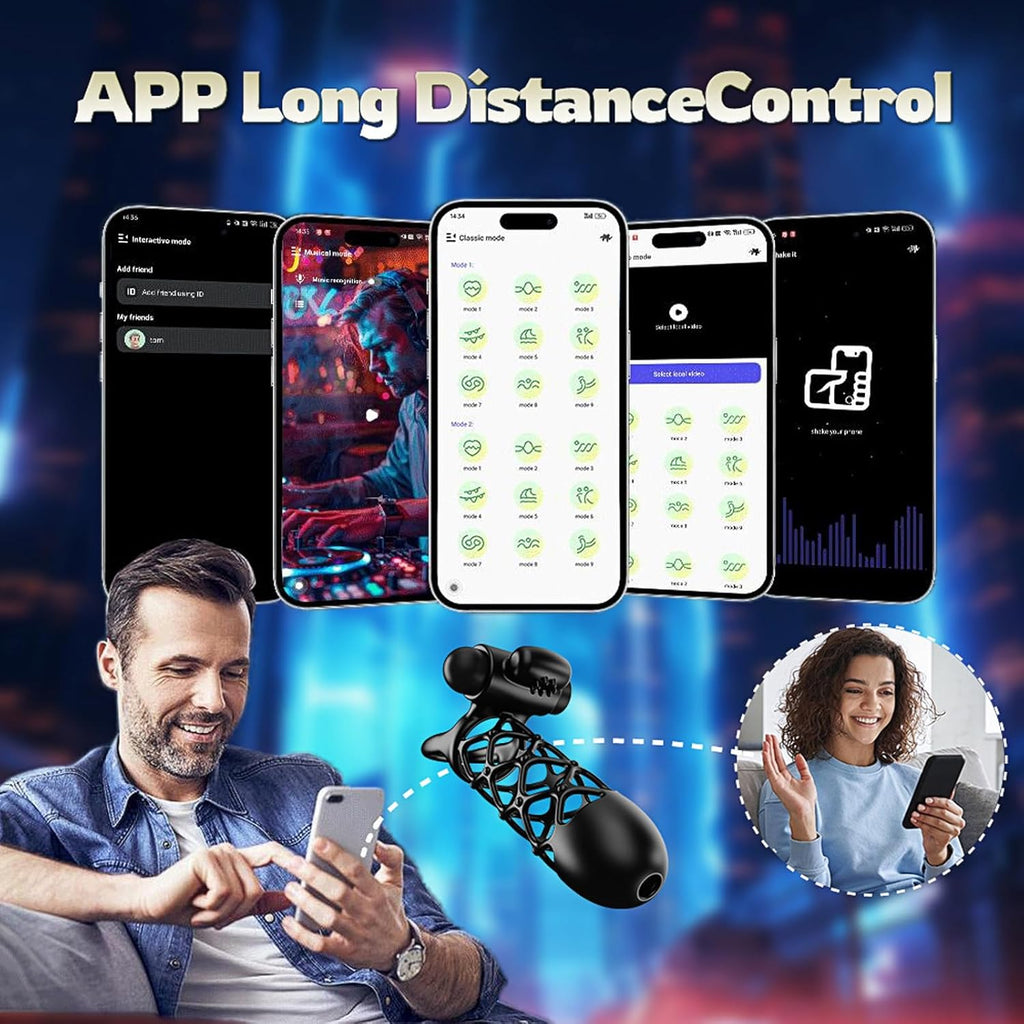 Penishülle Penisring Vibrator mit 10 Vibrationsmodi für Penis Klitoris G-Punkt, Silikon Penis Sleeve Cockring, Penismanschetten für Penisverlängerung Sex Spielzeug für die Männer Paare