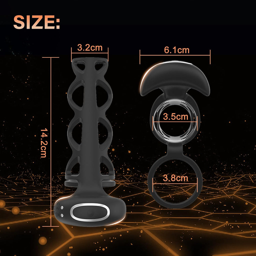 Penisring Vibrator mit 9 Vibrationsmodi Große Größe Hohlgewebe Penisbeschränkung Klitorisstimulation App Fernbedienung Erotisches Sexspielzeug für Paare Mann und Frau