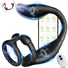 Laden Sie das Bild in den Galerie-Viewer, Prostata Stimulation Männer mit Penisring &amp; verlängerte Analvibratoren Sex Spielzeug für die Männer mit APP Vibratorensets für Männer 9 Vibrationsmodi Analplug Sex Spielzeug für die Paare