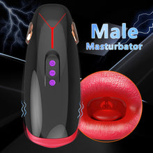 Laden Sie das Bild in den Galerie-Viewer, Elektrischer Masturbator Cup 10 Vibration und Heizfunktion mit Zunge lecken Penis Vibratoren Elektrische Masturbatoren Penis Trainer, Männer Eichel Stimulator 3D Realistischer Vagina Pussy