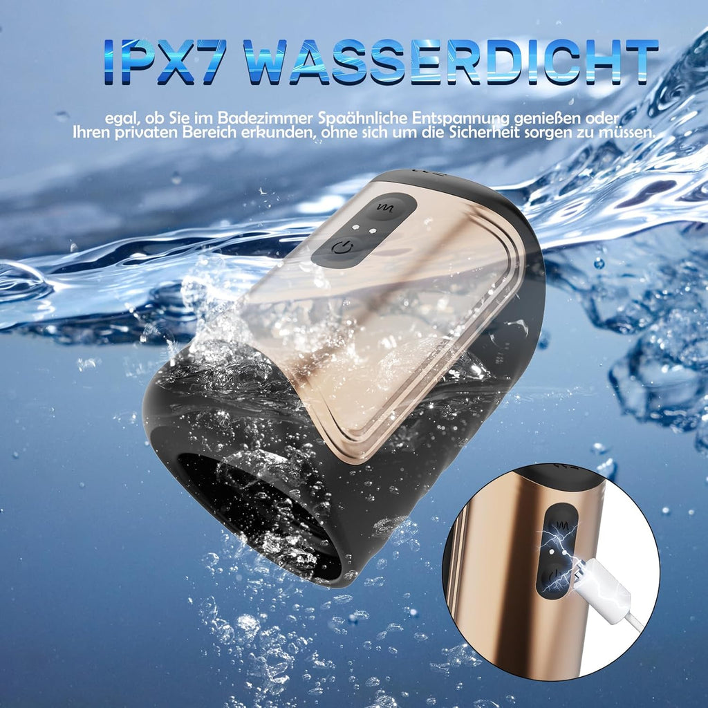 Elektrischer Masturbator Penistrainer Vibrator mit App Steuerung Masturbieren Männer mit 10 Modi, 2 in1 Sexspielzeug Eichel Stimulator mit Penisring Mann Sex für solo