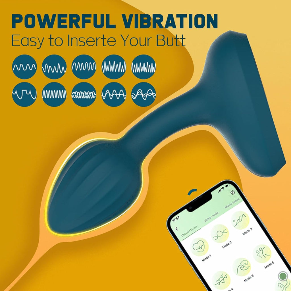 Analvibratoren für Mann Analplug mit APP-Steuerung und Fernbedienung Anfänger mit 10 Intensive Vibrationen Wiederaufladbarer Silikon Anus Vibration Prostata Massagegerät