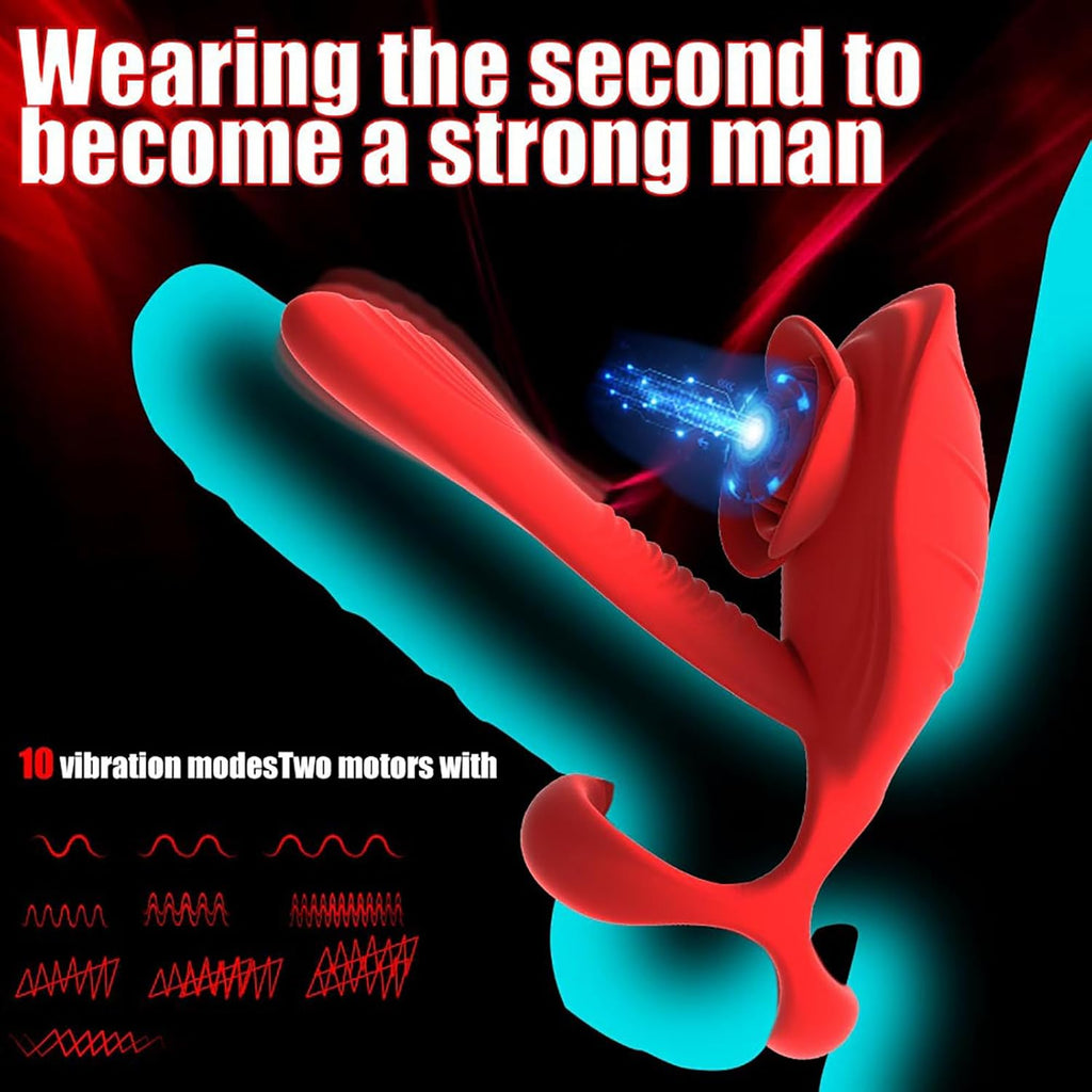 Buntune Vibrierender Cockring Sexspielzeug für die Männer Paare Silikon Penisring Vibratoren mit Klitoris Stimulator und 10 Vibrationsmodi Fernbedienung Paarvibrator Penis Ring