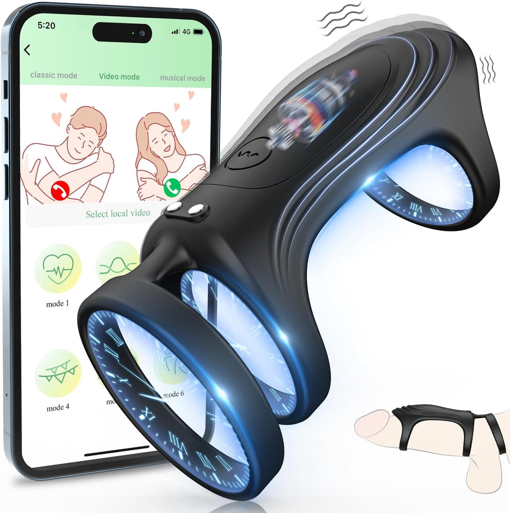 Penisring Vibrator Sex Spielzeug für die Männer, Penis Ring Erotik Sex Spielzeug für Paare Extrem, Cockring Penistrainer mit App Steuerung Masturbieren Männer mit 10 Modi für Langwährende Erektion