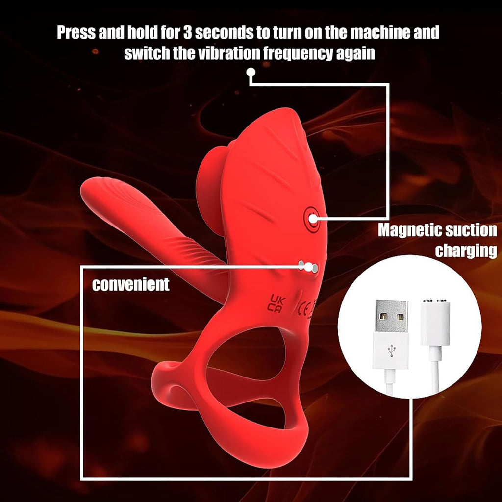 Buntune Vibrierender Cockring Sexspielzeug für die Männer Paare Silikon Penisring Vibratoren mit Klitoris Stimulator und 10 Vibrationsmodi Fernbedienung Paarvibrator Penis Ring