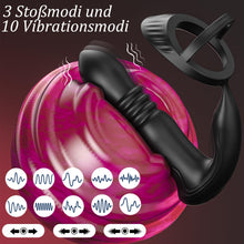 Laden Sie das Bild in den Galerie-Viewer, Meeteel Prostata Stimulation Männer mit Penisring, Anal Vibrator mit 3 Schock- und 10 Vibrationsmodi Sex Spielzeug für die Männer Anal Dildo Analplug Analvibratoren Vibratorensets für Paare,Frau