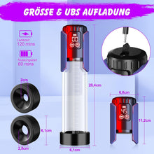 Laden Sie das Bild in den Galerie-Viewer, Automatic Pump for Enlargement, Sex Toy for Men, Waterproof Vacuum for Men, Masturbators with 5 Suction Strengths, Stimulator, Larger, Stronger