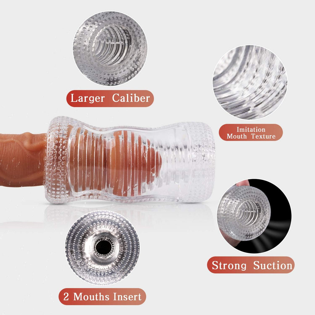 Masturbieren Mann, Manuelle Masturbator Cup Sex Spielzeug für die Männer mit 3D Realistische Vagina Oralsex, Mini Tragbar Kristall Penis Trainingsgerät Masturbation Taschenmuschi für Männer