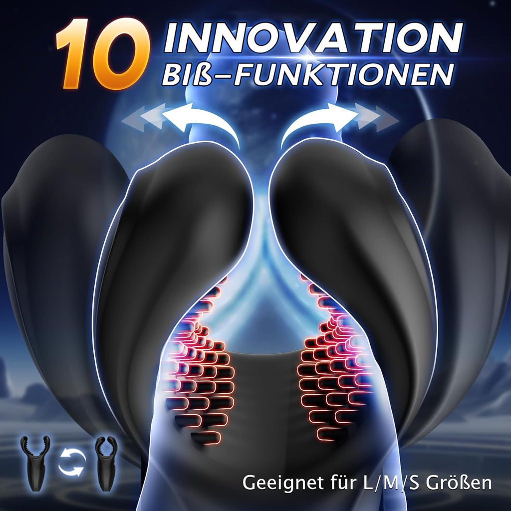 Masturbieren für Männer Masturbator Penis Trainer mit 10 Beißfunktion Sex Spielzeug für die Männer Handheld Penis Vibrator Masturbatoren mit 3D-Weichpartikel 10 Vibrationsmodi Männer Mastorbator