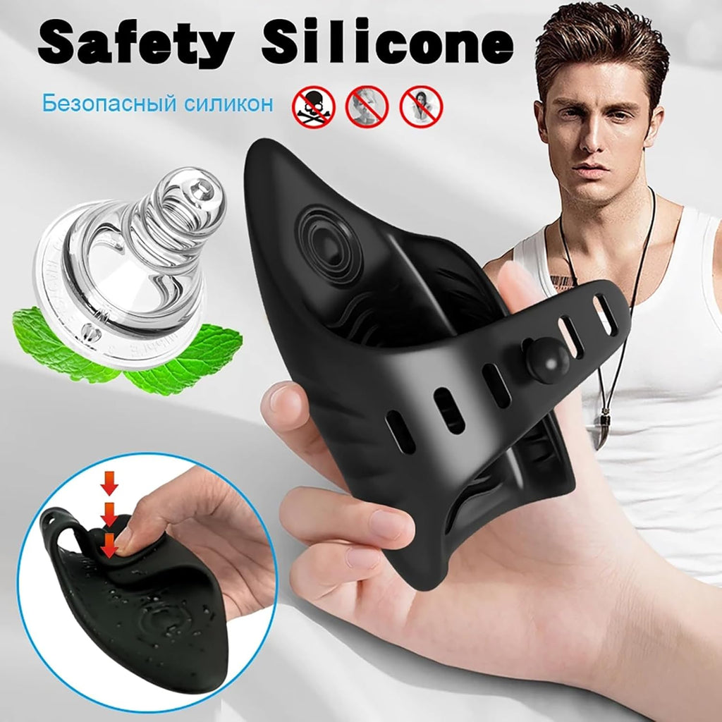 Silikon Elektrische Penis Trainer Vibrator für Männlicher Solo Masturbieren Einstellbare Größe Eichel Stimulator mit 10 Vibrationen Tappingmodi Masturbator Cup Sex Spielzeug für Männer Paare