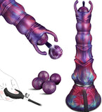 27cm Monster Ovipositor XXL Dildo mit 4 Silikoneiern Alien Dragon Dildo | Fantasy Knot Dildo groß Anal Plug, Analdildos BDSM Analspielzeug Dildoschwanz für Männer Frauen Paare Gay