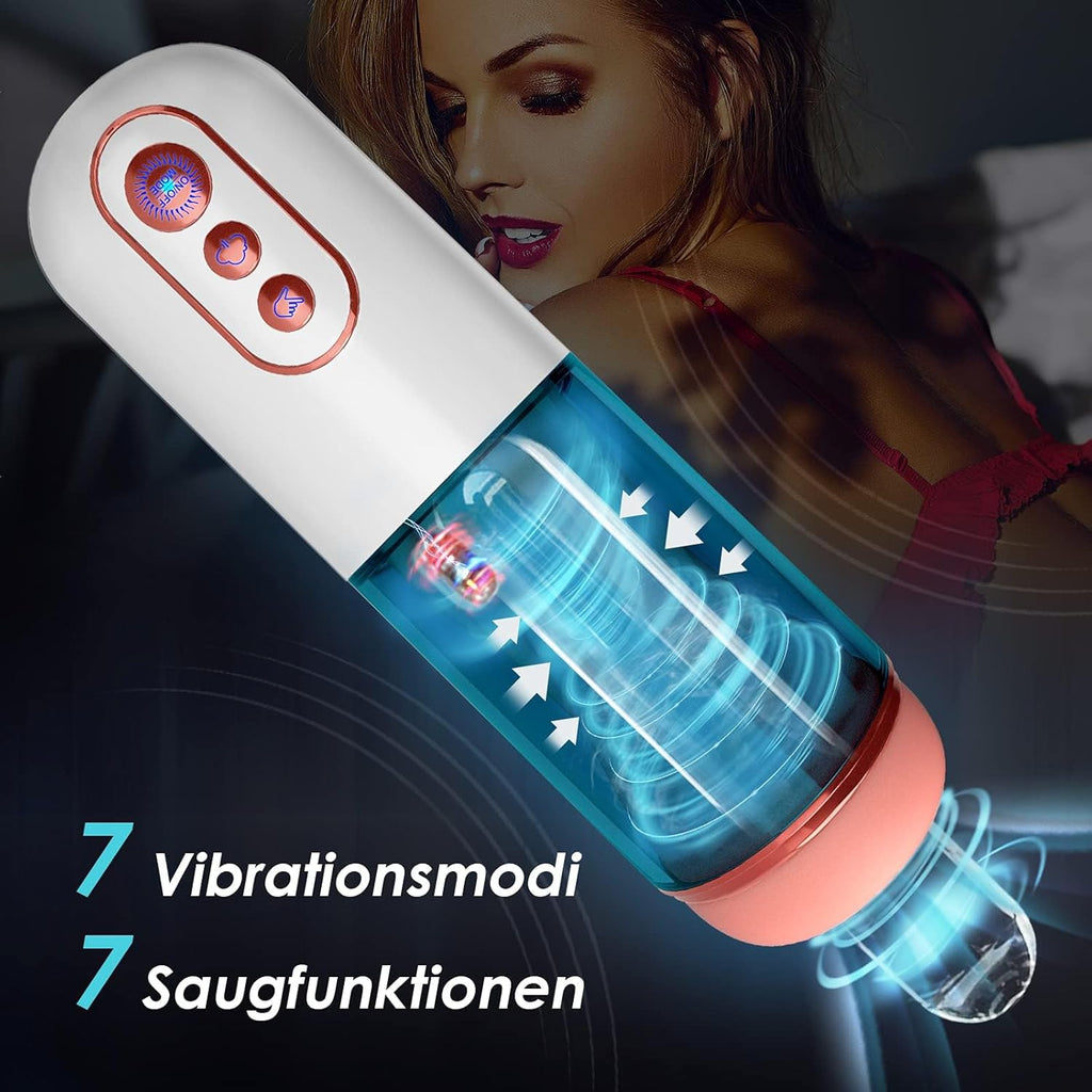 Elektrischer Masturbator Mann Handfrei Cup mit 7 Saug- und Vibrationsmodi, Penispumpe Vibrator Sex Spielzeug für die Männer Sex Toys, Masturbieren für Männer, Taschenmuschi Penis Masturbatoren
