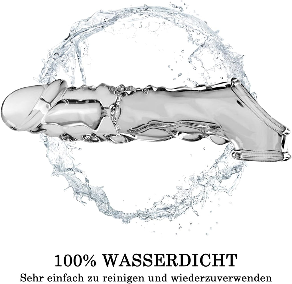 Penishülle mit Vibrator für 9 CM Penisverlängerung,Penis Sleeve erotisches Sexspielzeug für die Männer Penis Hülle Penismanschetten Sex Toyset Herren (Transparent)
