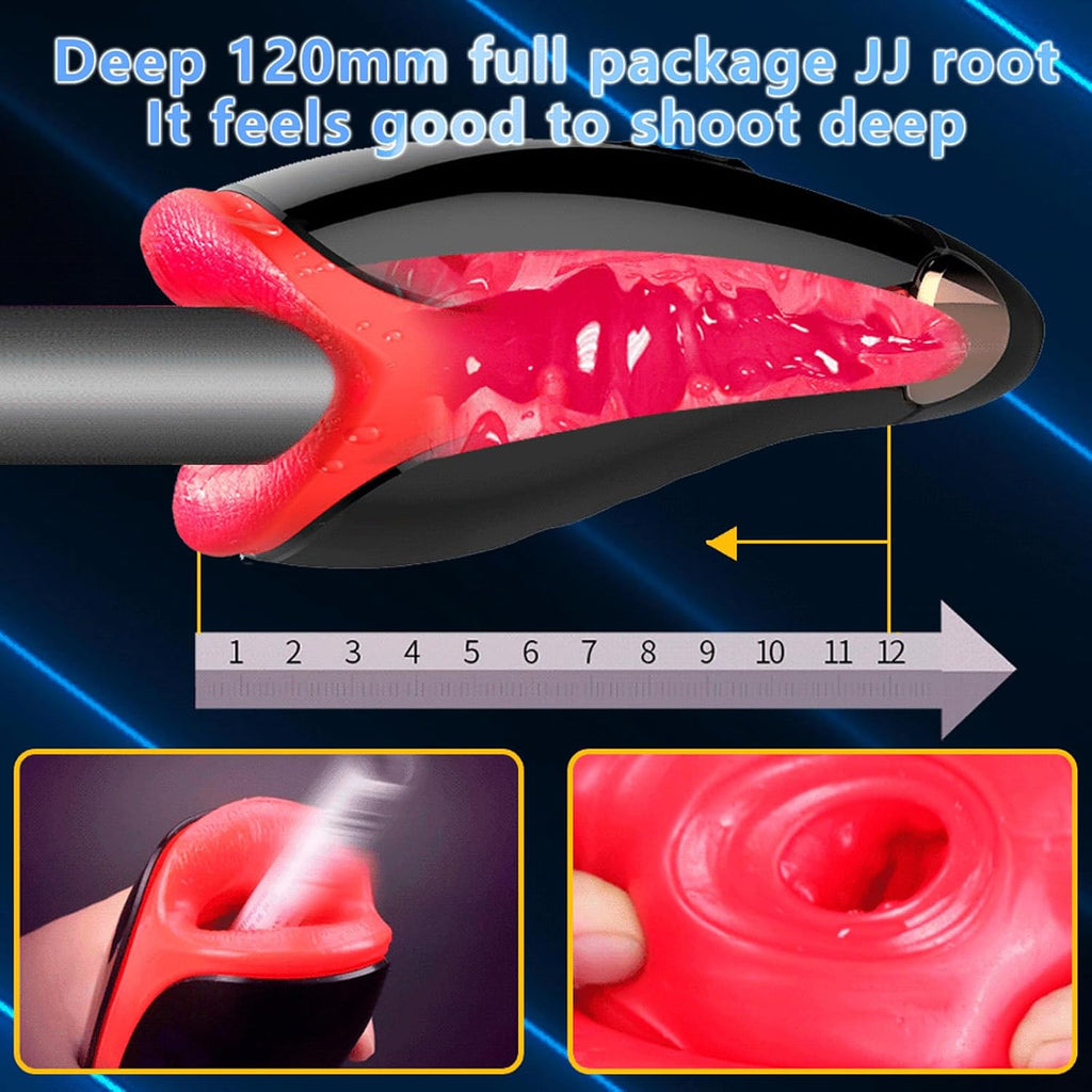 Elektrischer Masturbator Cup 10 Vibration und Heizfunktion mit Zunge lecken Penis Vibratoren Elektrische Masturbatoren Penis Trainer, Männer Eichel Stimulator 3D Realistischer Vagina Pussy