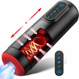 Masturbieren für Männer Masturbator, Sex Spielzeug für die Männer mit 9 Teleskopfunktion & Saugmodi & Vibration, Taschenmuschi Blowjob Masturbatoren, 3D Realistisch Vagina Heizung LCD Display Sex Toys