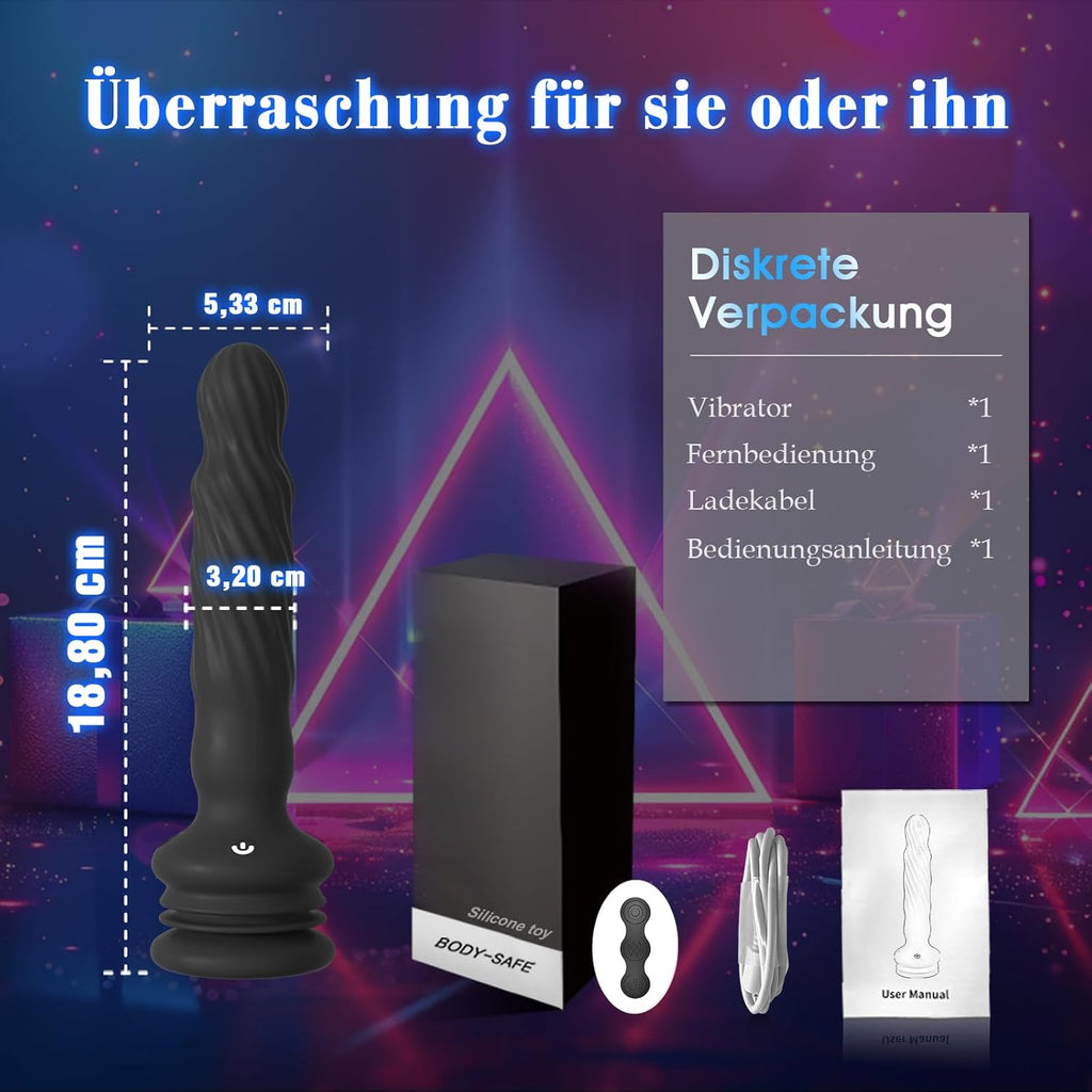 Analplug Sex Spielzeug für die Männer Frauen, Wriggelnde Rotierende Vibrierende Prostata Stimulation Männer Saugnapf mit Fernbedienung, Anal Dildo Vibrator Analvibratoren für Mann Sexspielzeug