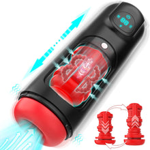 Laden Sie das Bild in den Galerie-Viewer, Elektrischer Masturbator Cup Masturbieren für Männer, Sex Spielzeug für die Männer mit 8 Teleskopfunktion und 8 Vibrationsmodi, Sex toys 3D Vagina Taschenmuschi, LCD Display, Masturbatoren Solo