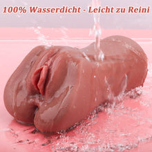 Laden Sie das Bild in den Galerie-Viewer, 2in1 Realistisch Masturbieren Taschenmuschi Groß Sex Spielzeug , Sexpuppe, Masturbator Vagina Anal Klitoris Erotik Sexspielzeug für Männer solo