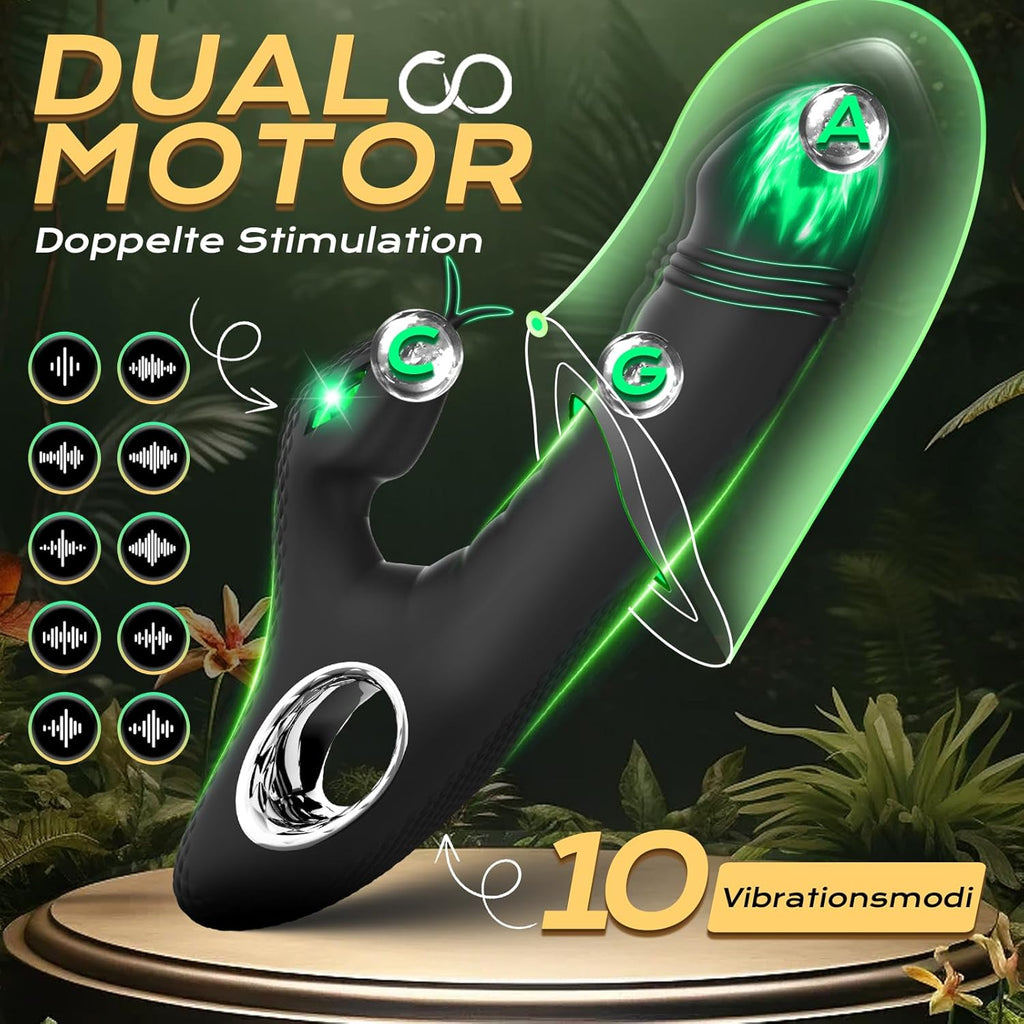 Dildo Vibrator Sex Spielzeug für die Frau, Vibratorensets für Frauen Klitoris Stimulator für Sie, G Punkt Vibratoren mit Klitorisstimulation mit 10 VibrationModi Sexspielzeug für Paare Sex Toy