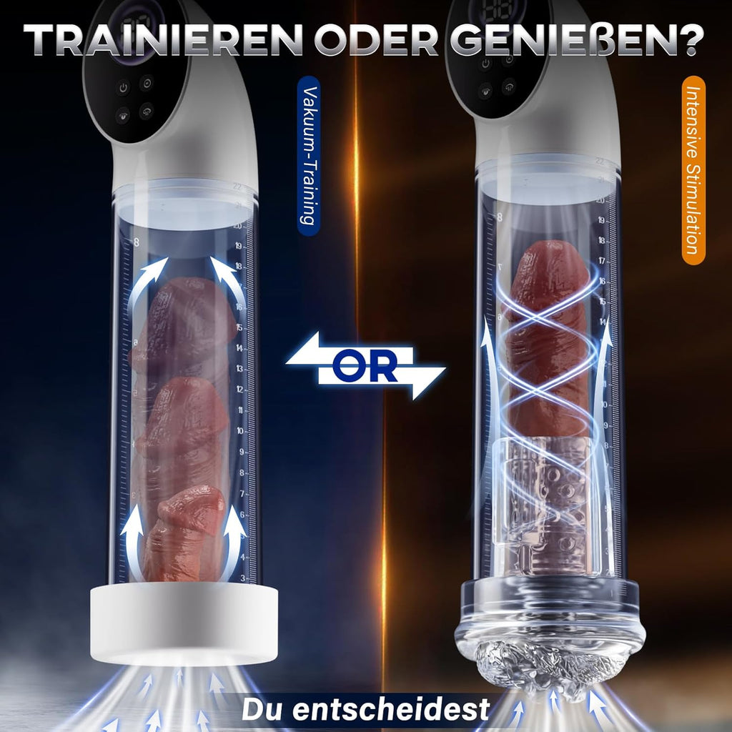 Penispumpe für Penisvergrößerung mit 6 Saugstufen, LCD-Display elektrische Penis Pumpe Vakuumpumpe Sex Spielzeug für Männer zum masturbieren für Männer mit Taschenmuschi Masturbator Penisring