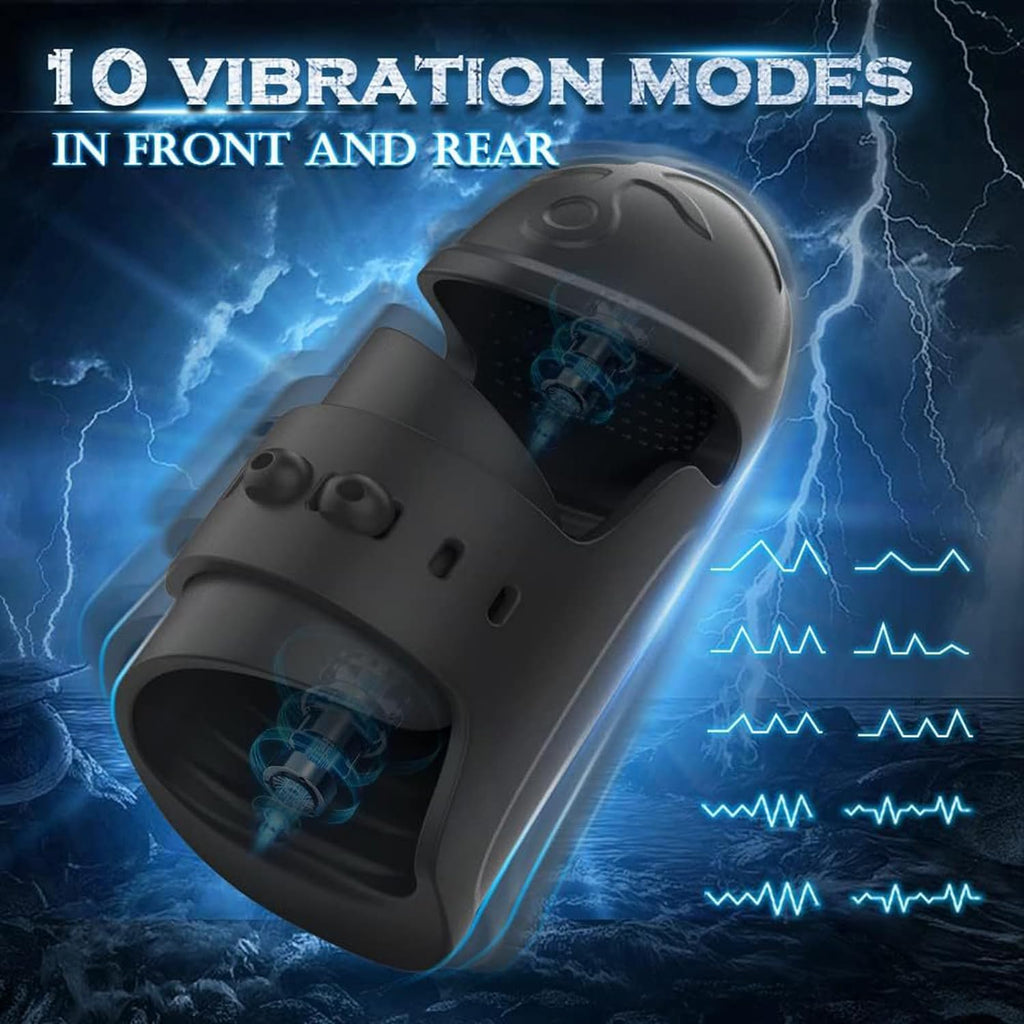 Silicone Electric Trainer Vibrator Adjustable Size with 10 Vibration Modes Male Glans Training Stimulator Masturbation Cup Adult Sex Toy for Men Couples