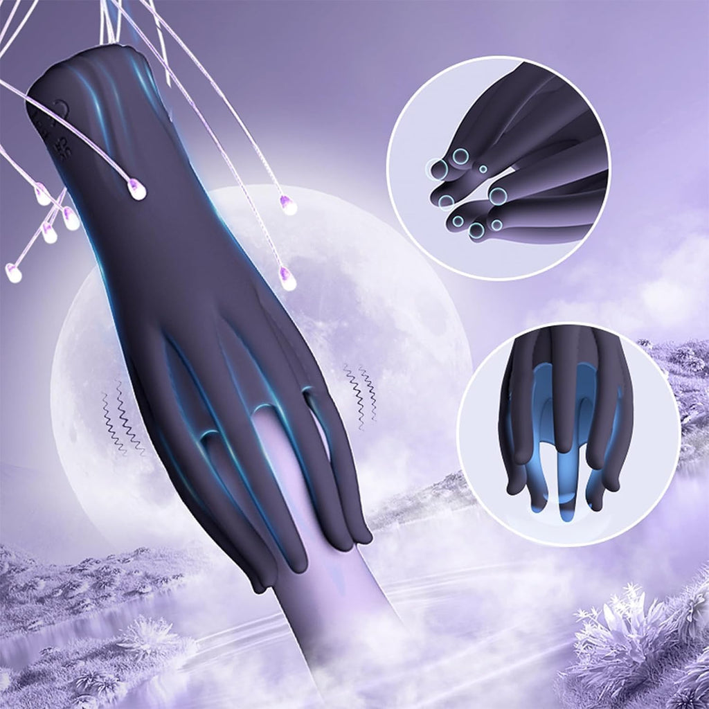 Elektrische Eichelvibrator,Penis-Vibrator im Griffdesign Mit 10 Vibrationsmodi Penistrainer Massagegerät,Elektrische Masturbator Cup Multiple Reize Sexspielzeug für Mann Silikon Männerpokal