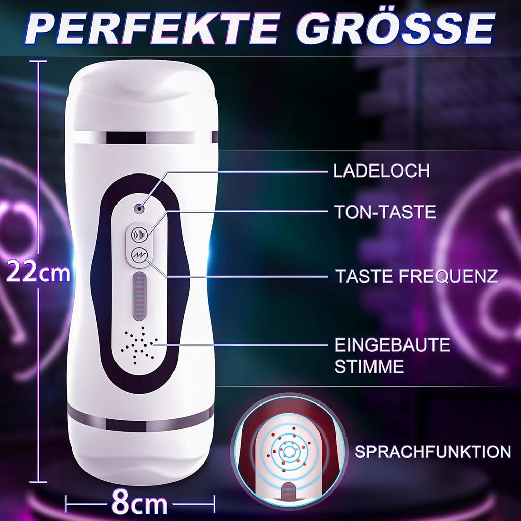 Elektrischer Masturbator Mann Cup Heizfunktion mit 10 Modi Masturbieren für Männer Sex Spielzeug für die Männer Soundfunktion Sexspielzeug Taschenmuschi Penis Masturbatoren Vibrator Blowjob