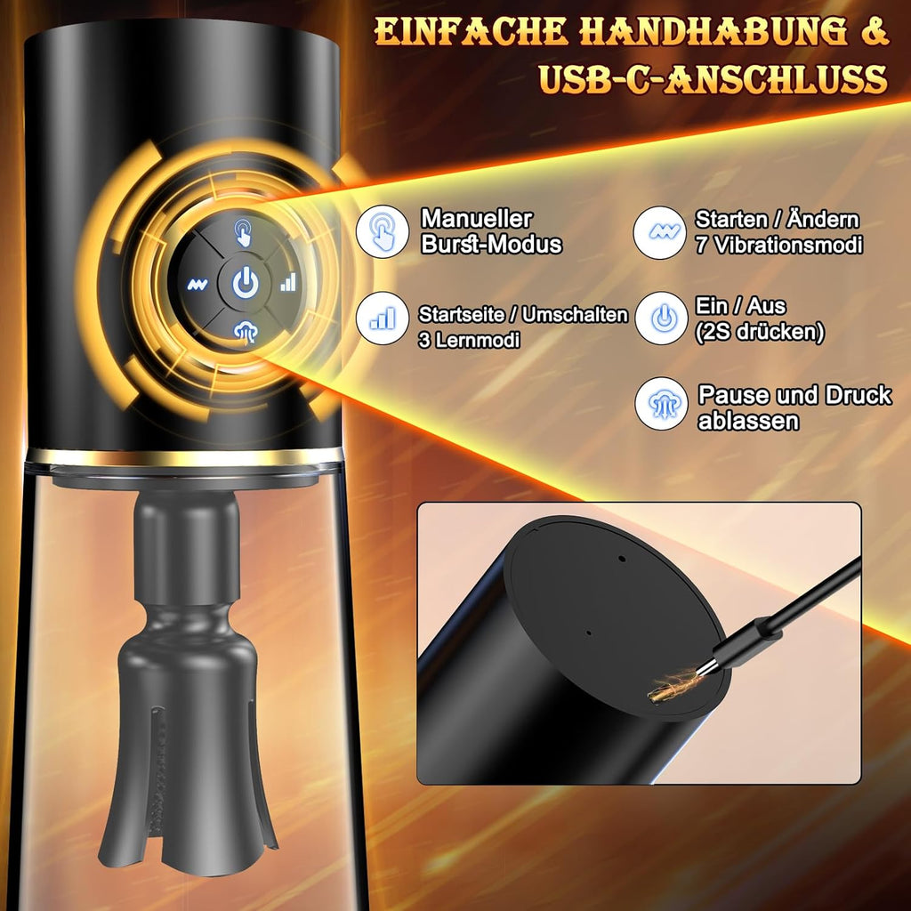 Penispumpe Sex Spielzeug für die Männer - Penis Pumpe Masturbator Erotisches Sexspielzeug, Men solo Penies.verlangerung Vibratorensets Blowjob Toy, Vakuumpumpe Vagina sucking Masturbatoren Elektrisch