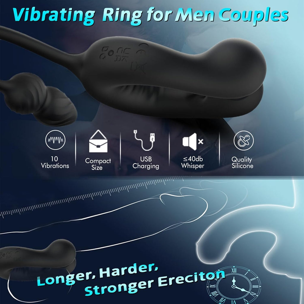 Männlicher Prostata Stimulator Massagegeräte Analvibratoren mit Penisring Analplug für Männer APP Steuerung Analplug 10 Vibrationen und 10 Swing modi Dehnbar Silikon Penisringe Sexspielzeug