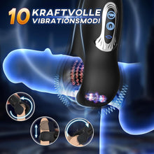 Laden Sie das Bild in den Galerie-Viewer, Masturbieren für Männer Masturbator Penis Trainer mit 10 Beißfunktion Sex Spielzeug für die Männer Handheld Penis Vibrator Masturbatoren mit 3D-Weichpartikel 10 Vibrationsmodi Männer Mastorbator