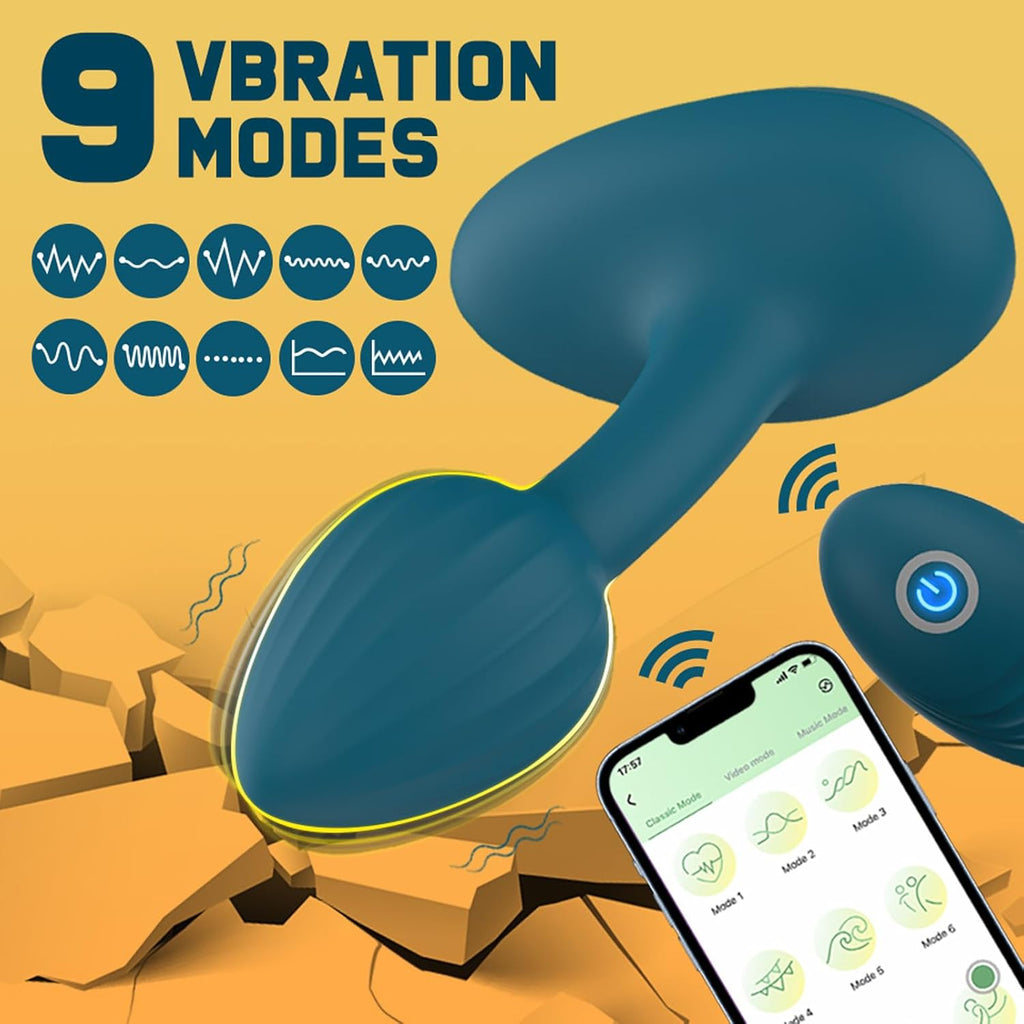 Analvibratoren für Mann Analplug mit APP-Steuerung und Fernbedienung Anfänger mit 10 Intensive Vibrationen Wiederaufladbarer Silikon Anus Vibration Prostata Massagegerät