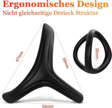 Laden Sie das Bild in den Galerie-Viewer, Mecofy Dreieckiger Penisringe, Premium Dehnbarer Silikon Penisring für Sex Männer, Pleasure Ring mit Hodensack-Ring Gürtel, Erotik Sexspielzeuge für Männer Paare, Schwarz